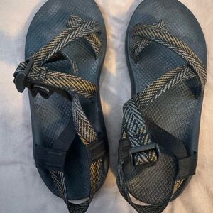 Chaco Black and Tan Patterned Sport Sandals